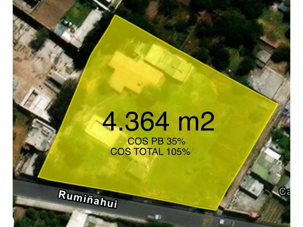 Terreno VENTA 4.364m2 TUMBACO sector Santa Ana — foto 1