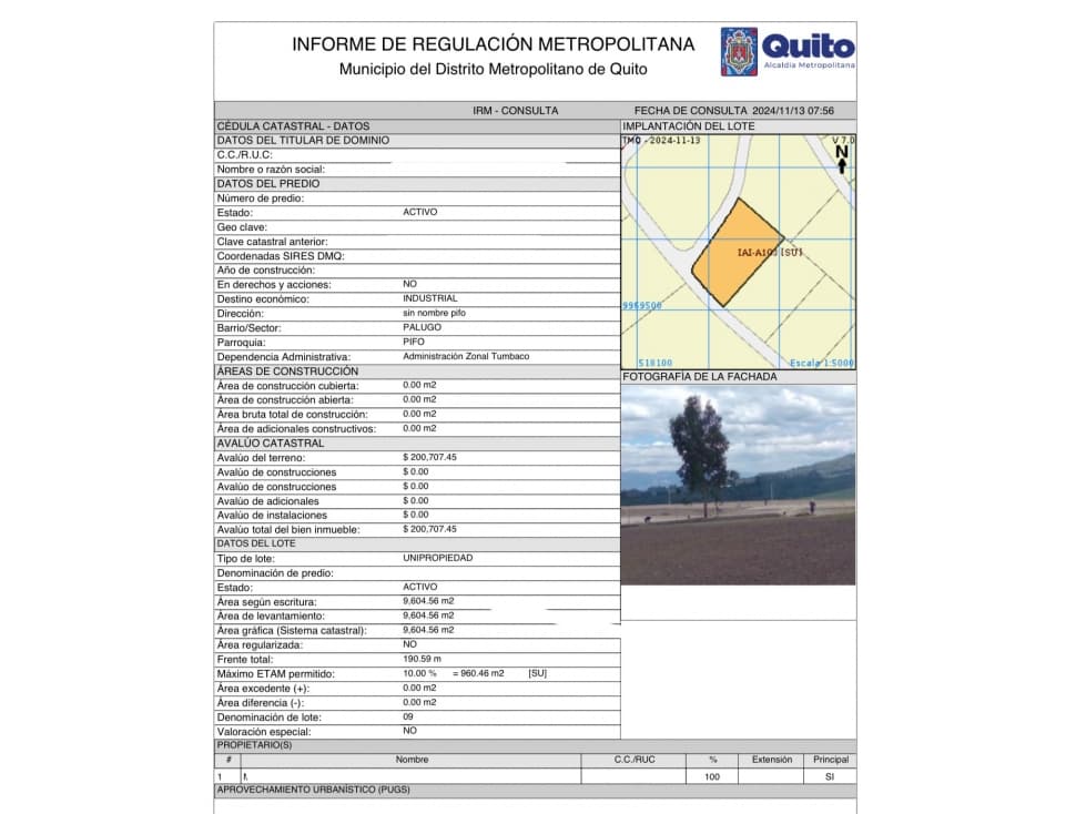 Terreno VENTA 9.604 m2 Industrial Alto Impacto — foto 2