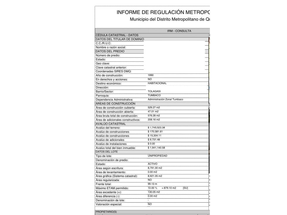 Terreno VENTA 8.800m2 con casa CUMBAYÁ sector Intervalles — foto 2