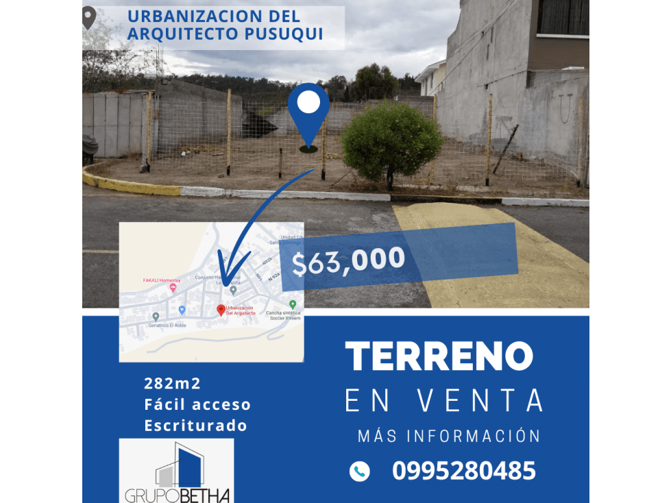 VENTA TERRENO PUSUQUI URB. EL ARQUITECTO (VEB) — foto 1