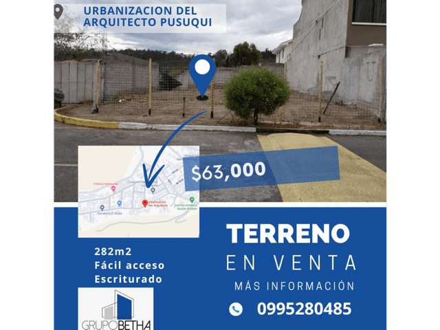 VENTA TERRENO PUSUQUI URB. EL ARQUITECTO (VEB)