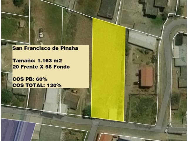 Venta Terreno 1.163 m2 Cumbaya - San Francisco de Pinsha