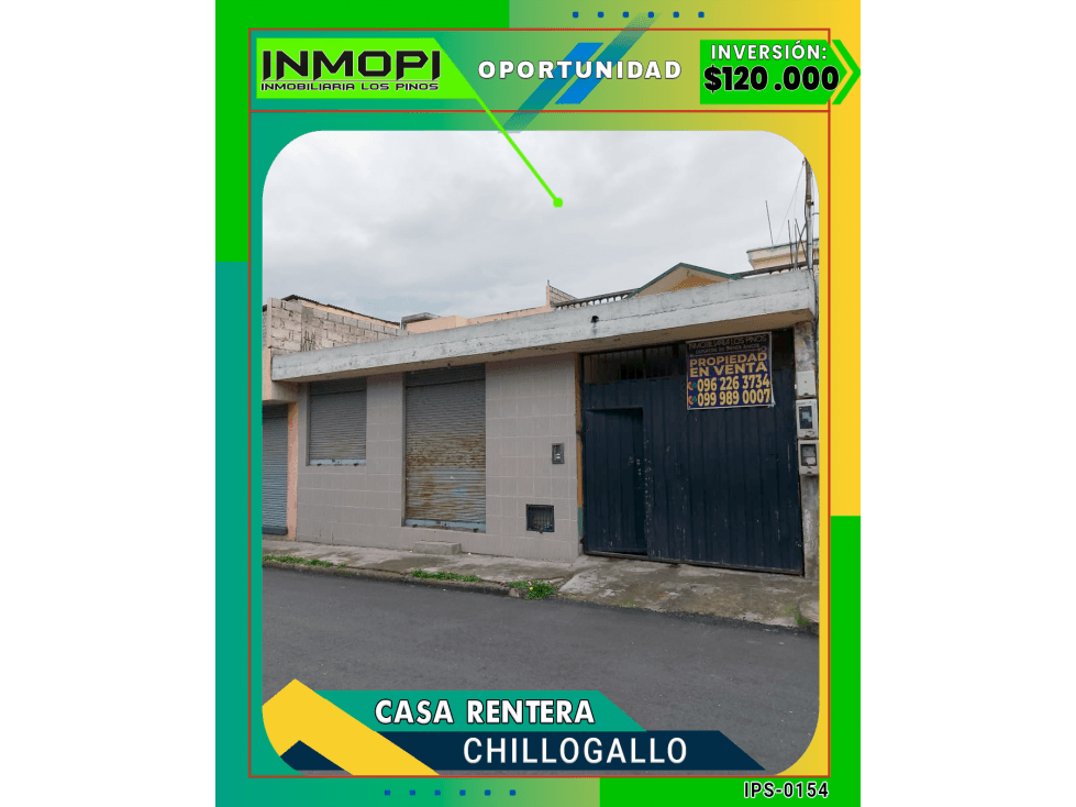 INMOPI | VENDE CASA RENTERA ? CHILLOGALLO | IPS -0154 — foto 1