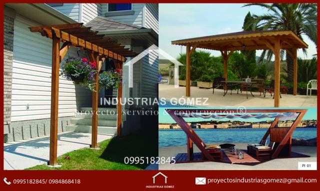 INDUSTRIAS GOMEZ-pérgolas de madera-pérgolas-decoración-jardín-metálicas-VENDO-CAMBIO-TRUEQUE-Manabí-QUITO-Ecuador-GUAYAQUIL