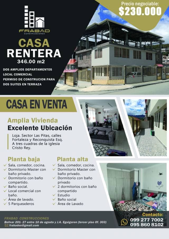 VENTA DE CASA RENTERA EN LOJA — foto 6