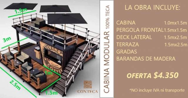 Cabaña Modular En Madera Teca (minicuarto, Deck, Pergola, Terraza) — foto 1