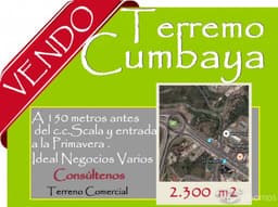 TERRENO COMERCIAL EN LA VIA PRINCIPAL EN CUMBAYA  0985813087
